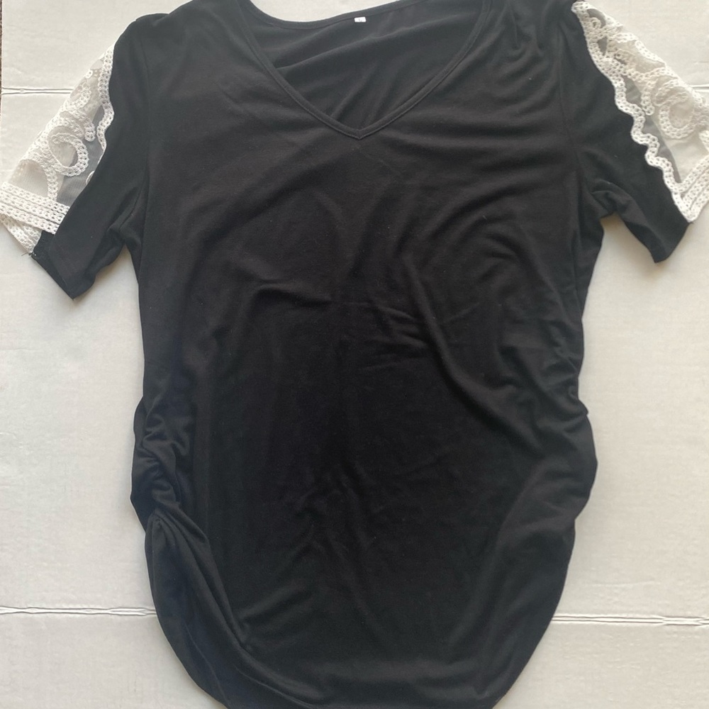 Large Black and White Lace Shirt